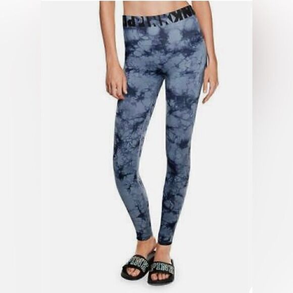 Pink Victoria's Secret  Ultimate Blue Tie Dye Tight Leggings Women’s Size S - Picture 1 of 13